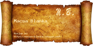 Macsa Blanka névjegykártya